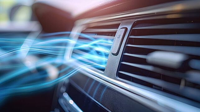 A close up image of a car's air conditioning vent